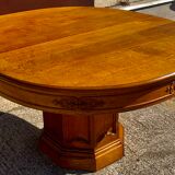 Art Deco table 1930 oval solid oak with extensions