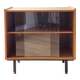 Low buffet or wooden display cabinet with sliding door - 1950s design