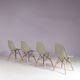 1960s set of 4 dining chairs in “sea foam” green fiberglass / Charles & Ray Eames / Herman Miller, USA