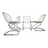 Set of 4 chrome chairs by Gastone Rinaldi