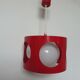Suspension in red lacquered metal and white opaline ball 60s 70s