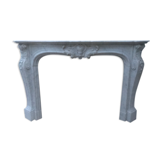 Parisian fireplace in white marble louis XV style