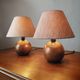 Pair of solid wood ball lamps 1980