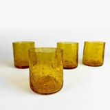 70s Blown Amber Whiskey Glasses