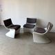 Series of 3 designer armchairs Space by A. Pinaffo and P. Scagnellato