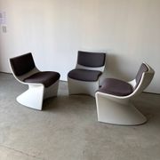 Series of 3 designer armchairs Space by A. Pinaffo and P. Scagnellato