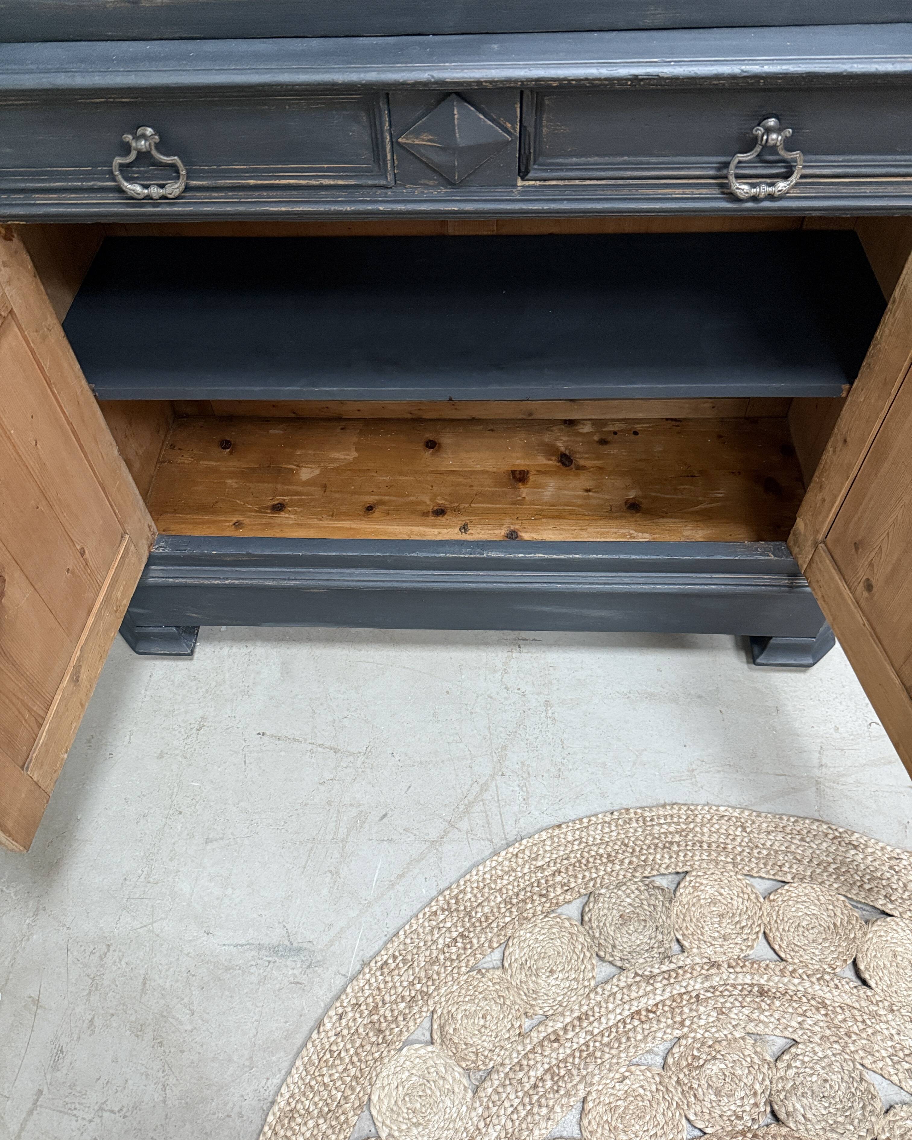 Louis-Philippe style black patina sideboard (restored)
