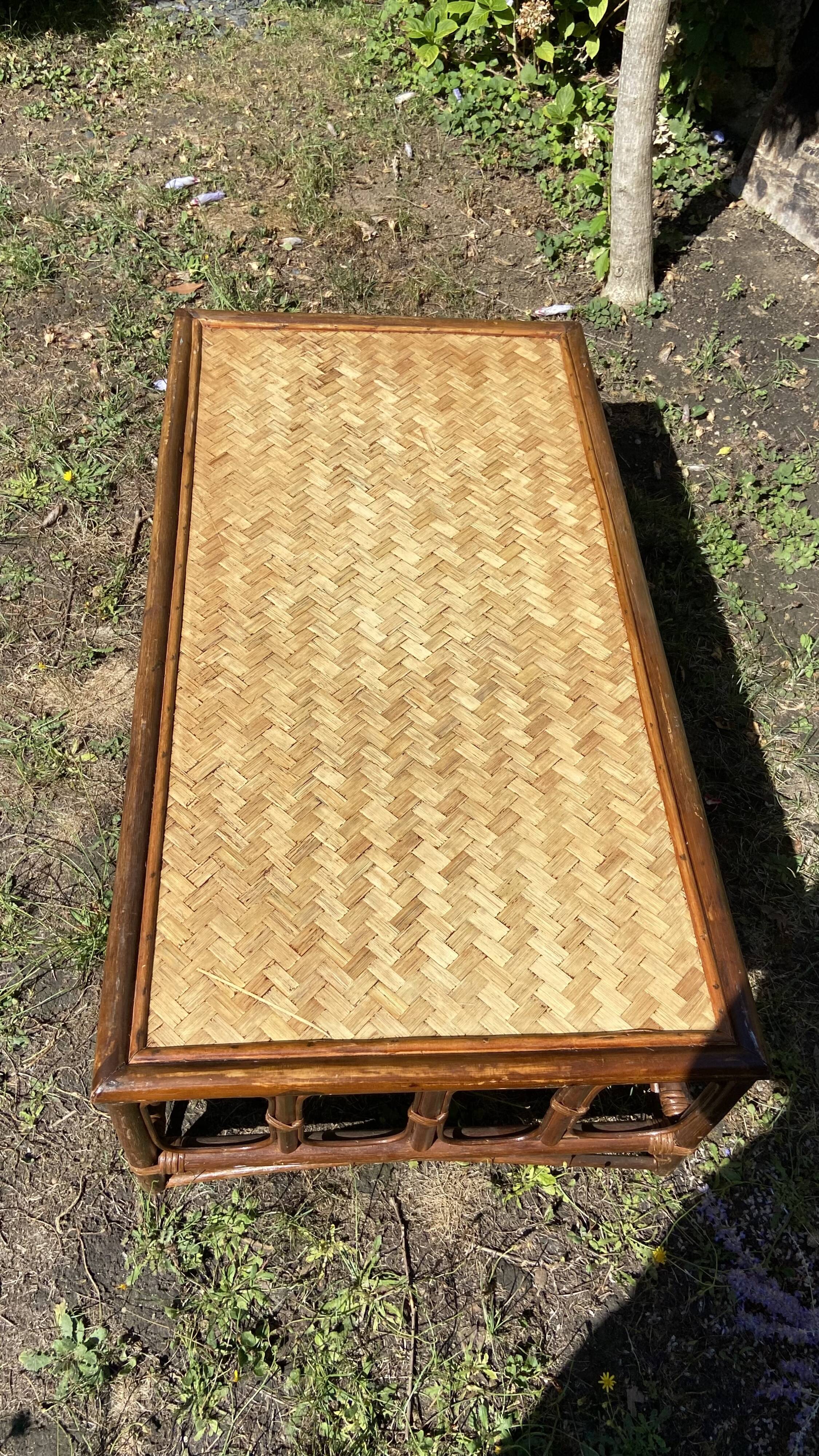 Vintage rattan coffee table