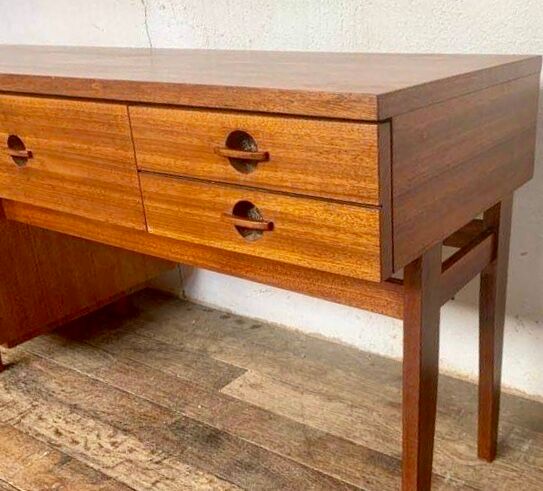 Enfilade teak tv cabinet chest of drawers 6 drawers year 1960 - width 154 cm