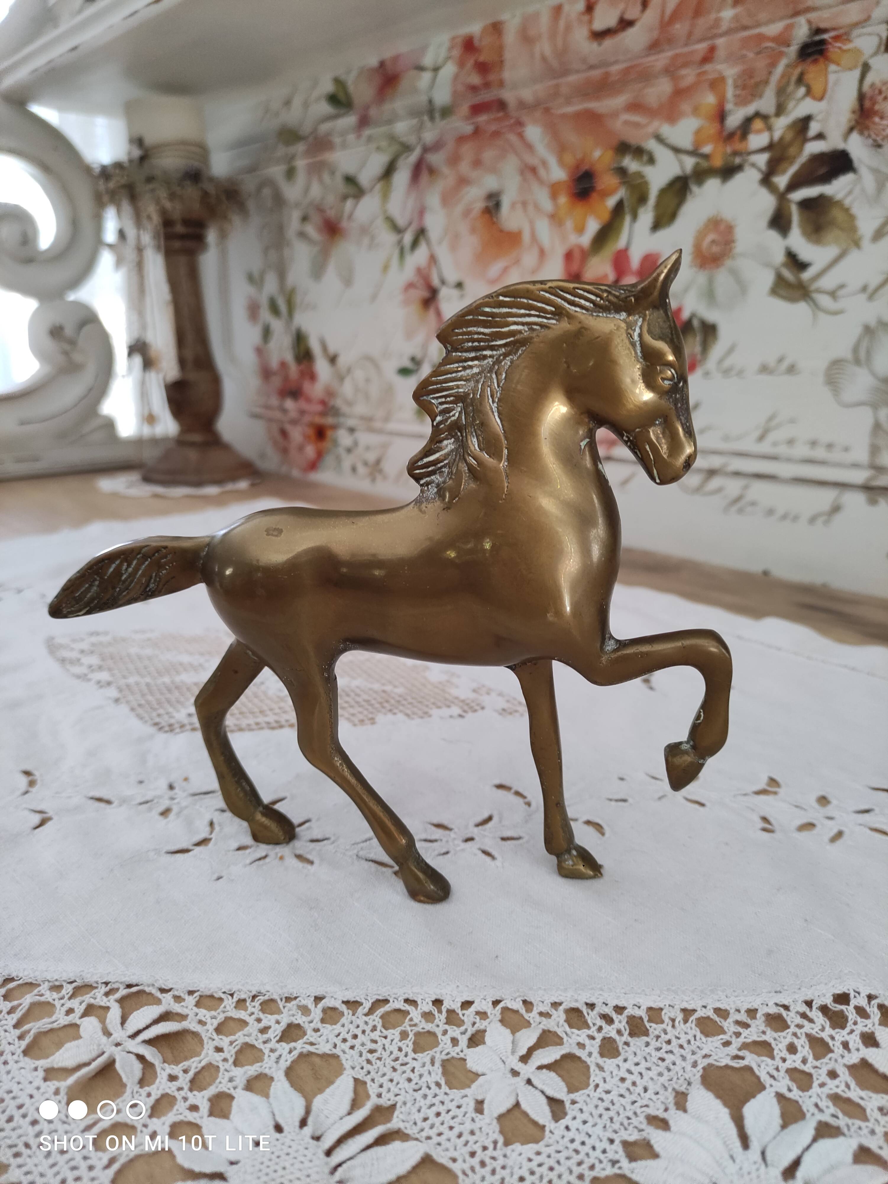 Vintage brass horse