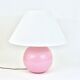 Pastel pink polka dot spherical table lamp, ceramic, brass, Studio Paf Milano, 1970.