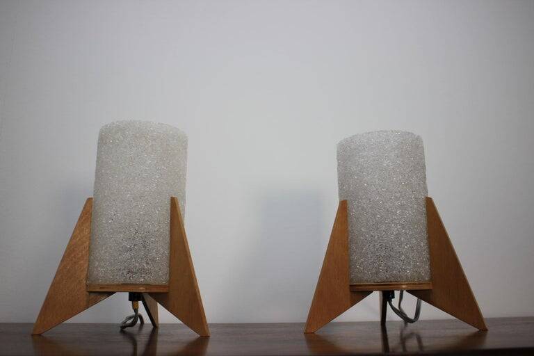 Pair of Midcentury Table Lamps, Rockets, Pokrok Zilina, 1970s
