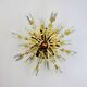 Sun-shaped ceiling or wall light by Oscar Torlasco for StilKronen, cut Murano glass, Italy, 1970s