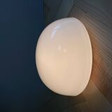 Half-moon wall and ceiling light 20 cm white opaline glass