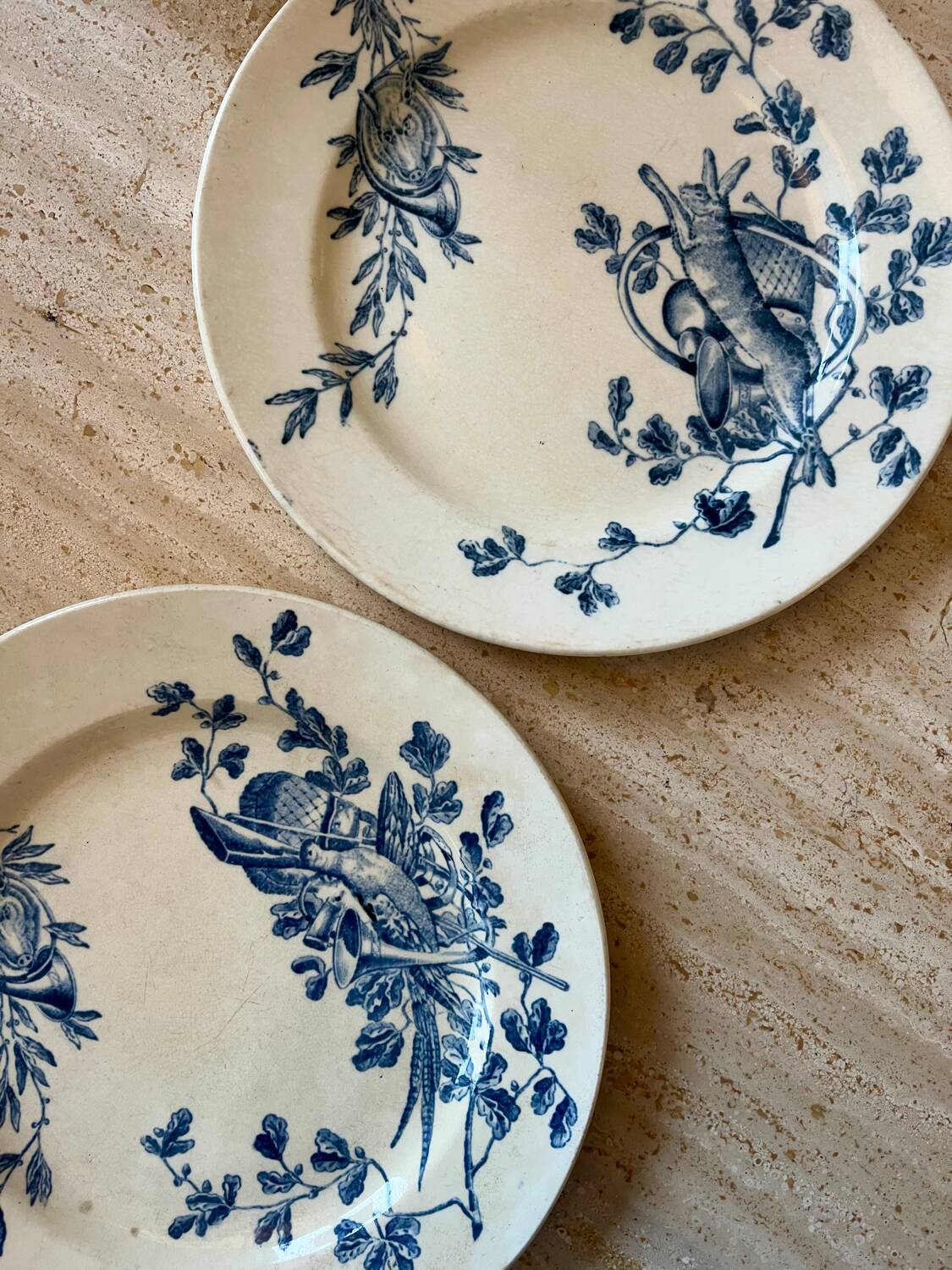 Two antique ironstone plates