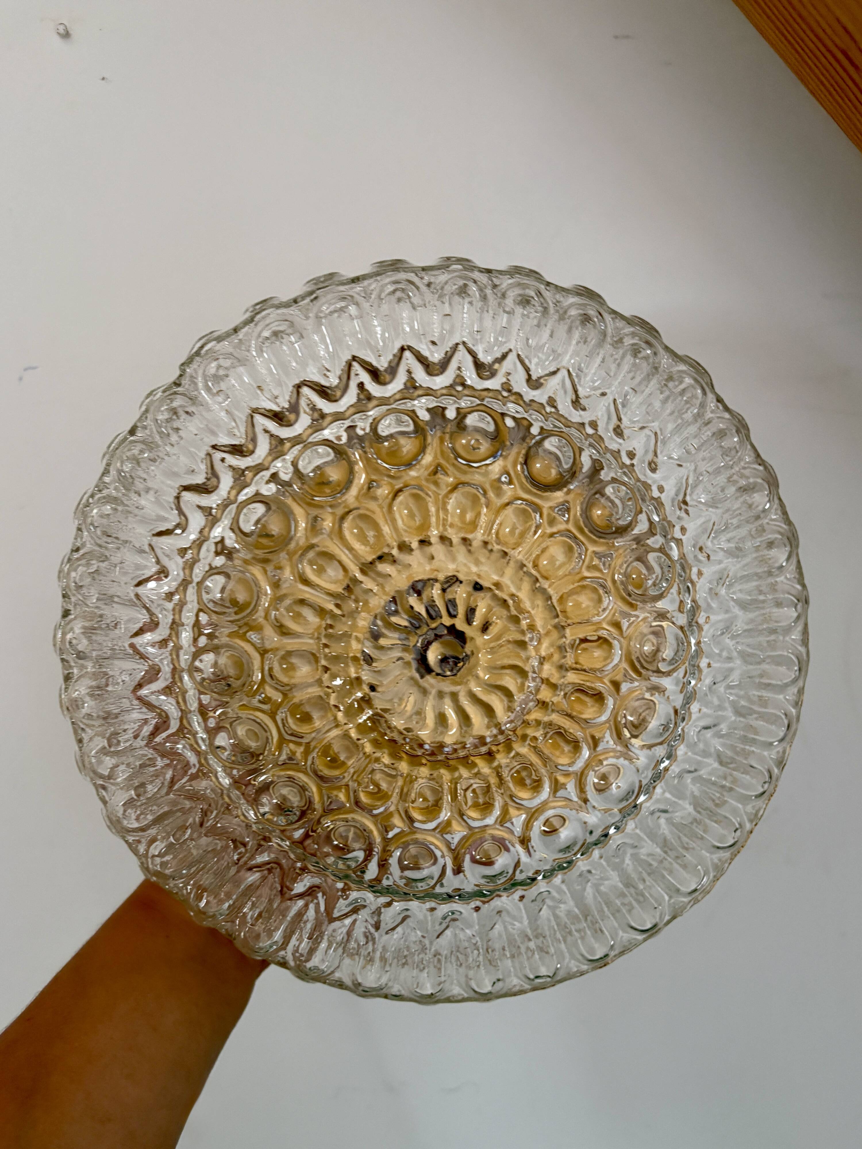 Vintage square glass globe wall/ceiling light (AX3)