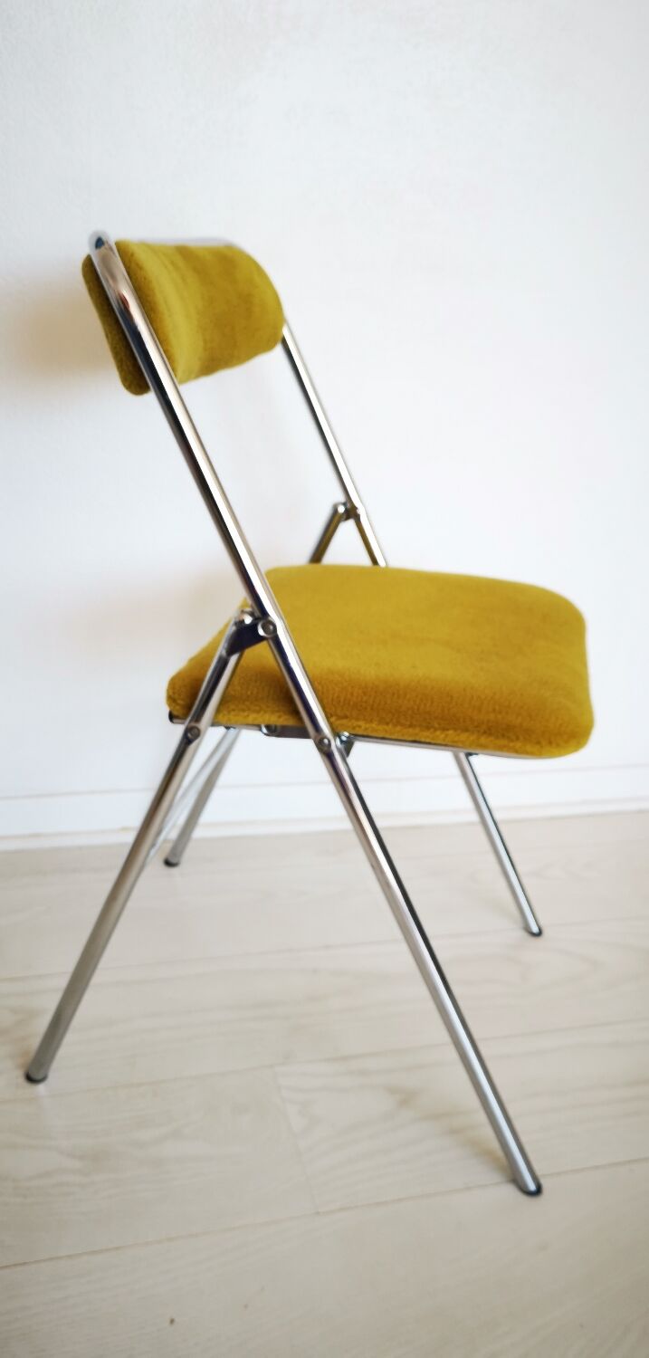 70s chrome folding chair