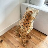 Old leopard faience-ceramic art deco vintage