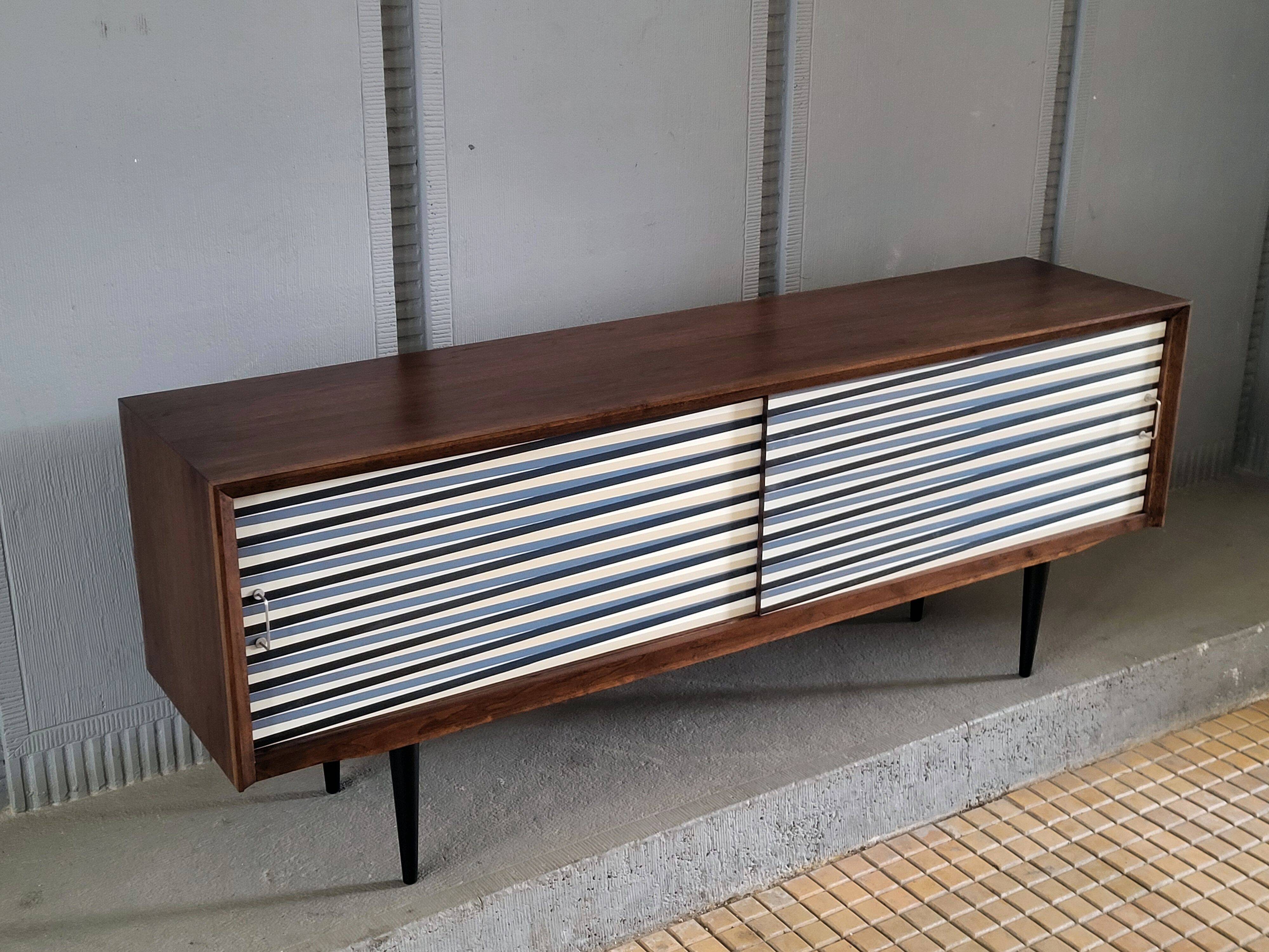 Vintage walnut wooden sideboard, 1960s, colour