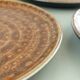 Set of 10 brown ceramic dinner plates