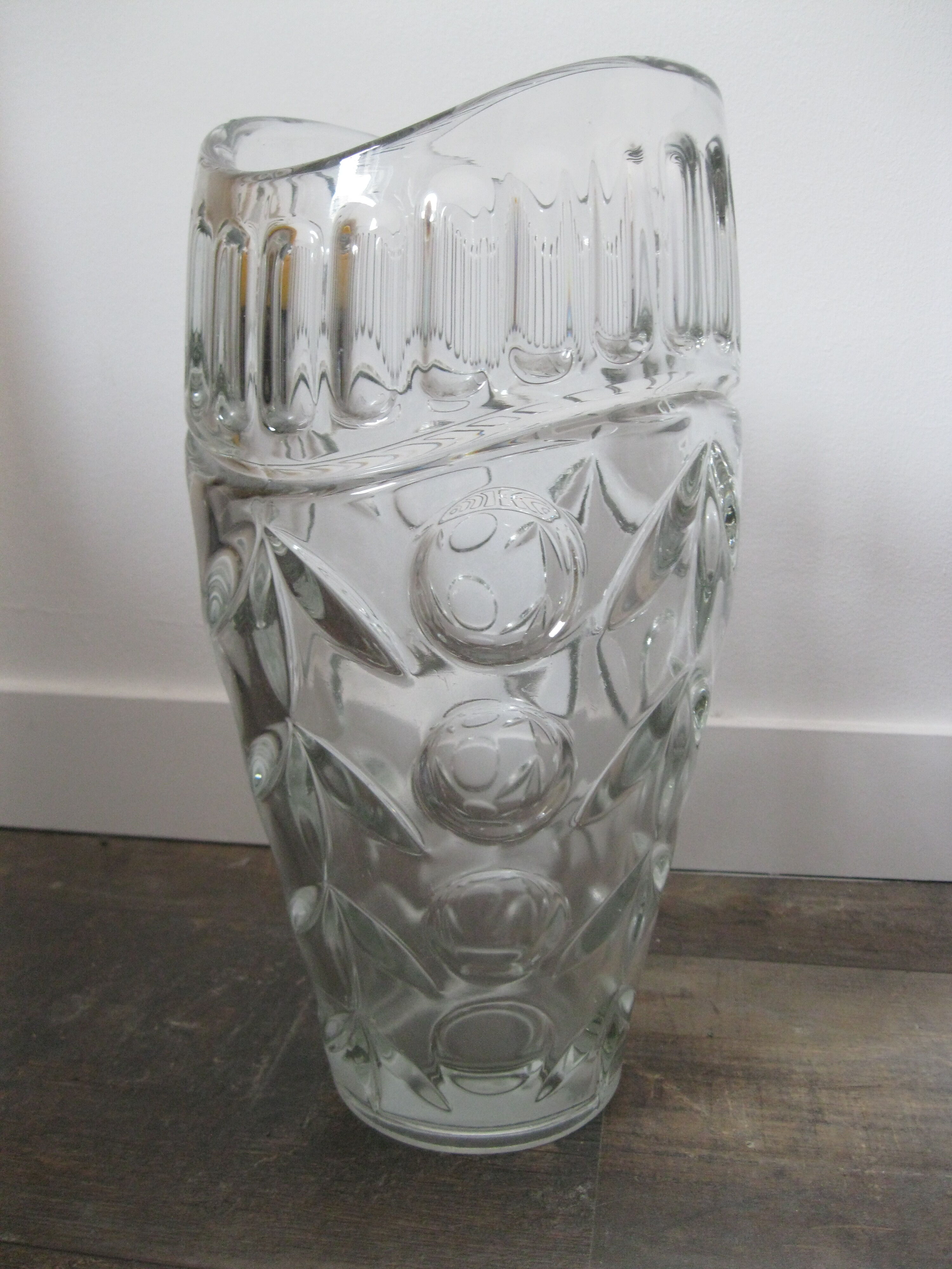 Art Deco cut crystal vase