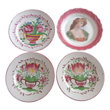 Lots de quatre assiettes Saint-Clément et Gaston Bonfils