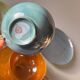 Iridescent fine porcelain teacups