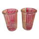 2 antique glass jam jars with ribs