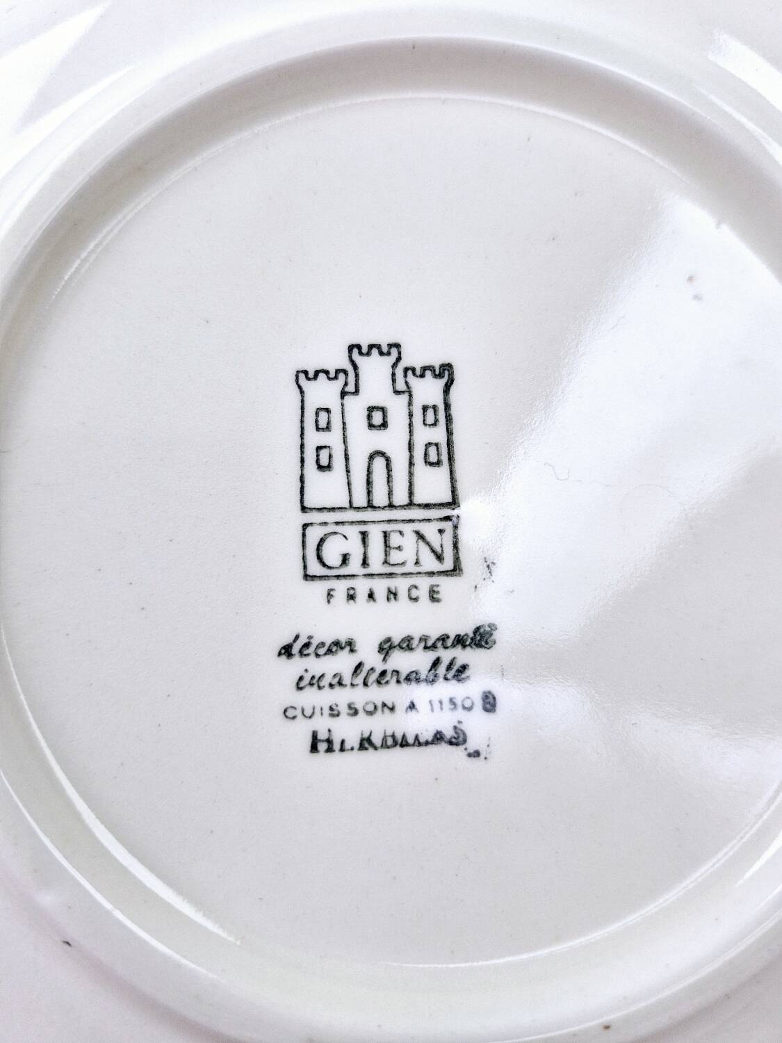 8 vintage hollow plates earthenware Gien model Herbiers table arts France
