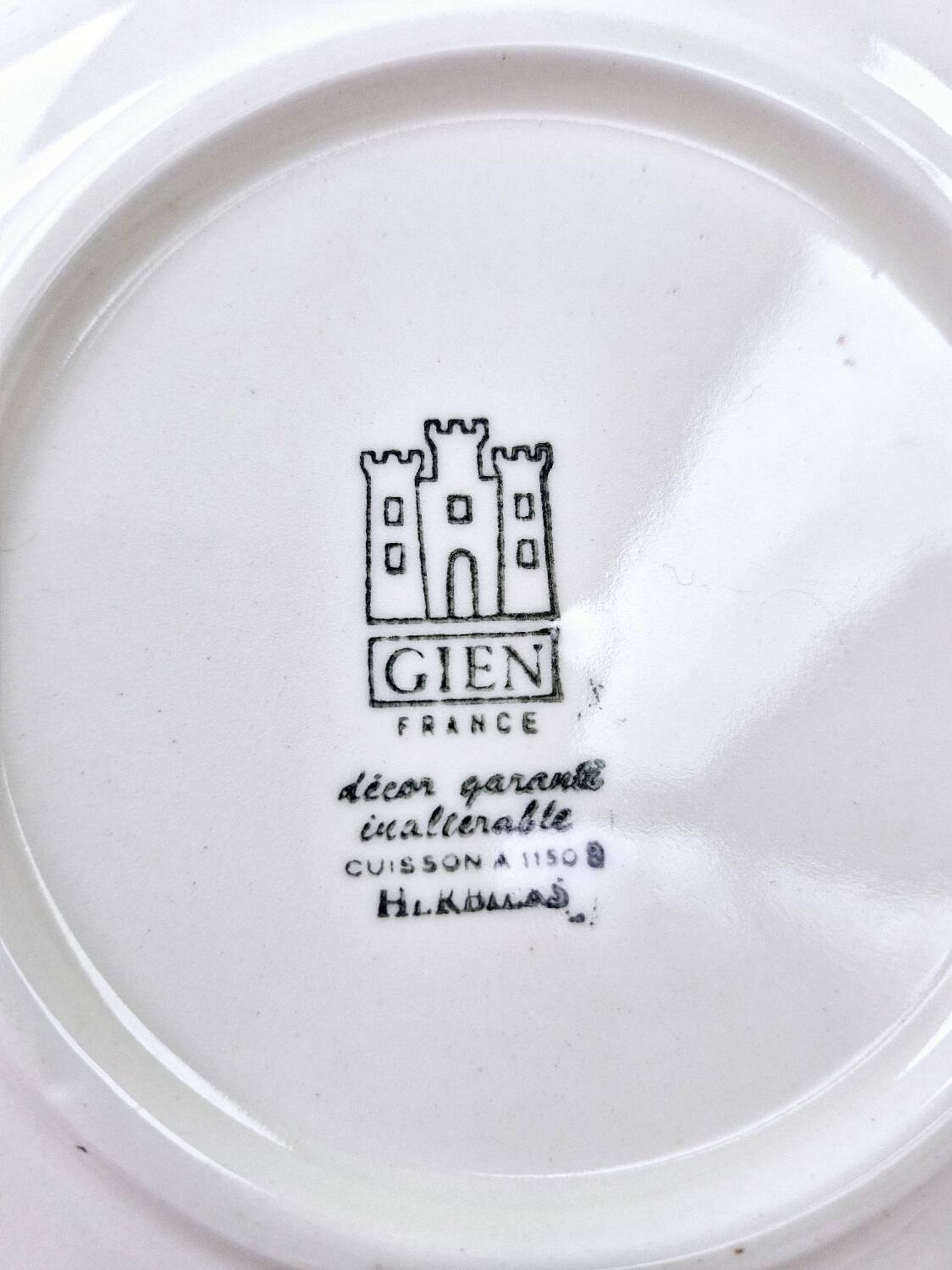 8 vintage hollow plates earthenware Gien model Herbiers table arts France