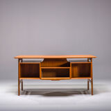 Model 75 Teak Desk by Gunni Omann for Omann Jun Furniture Factory, 1960s
