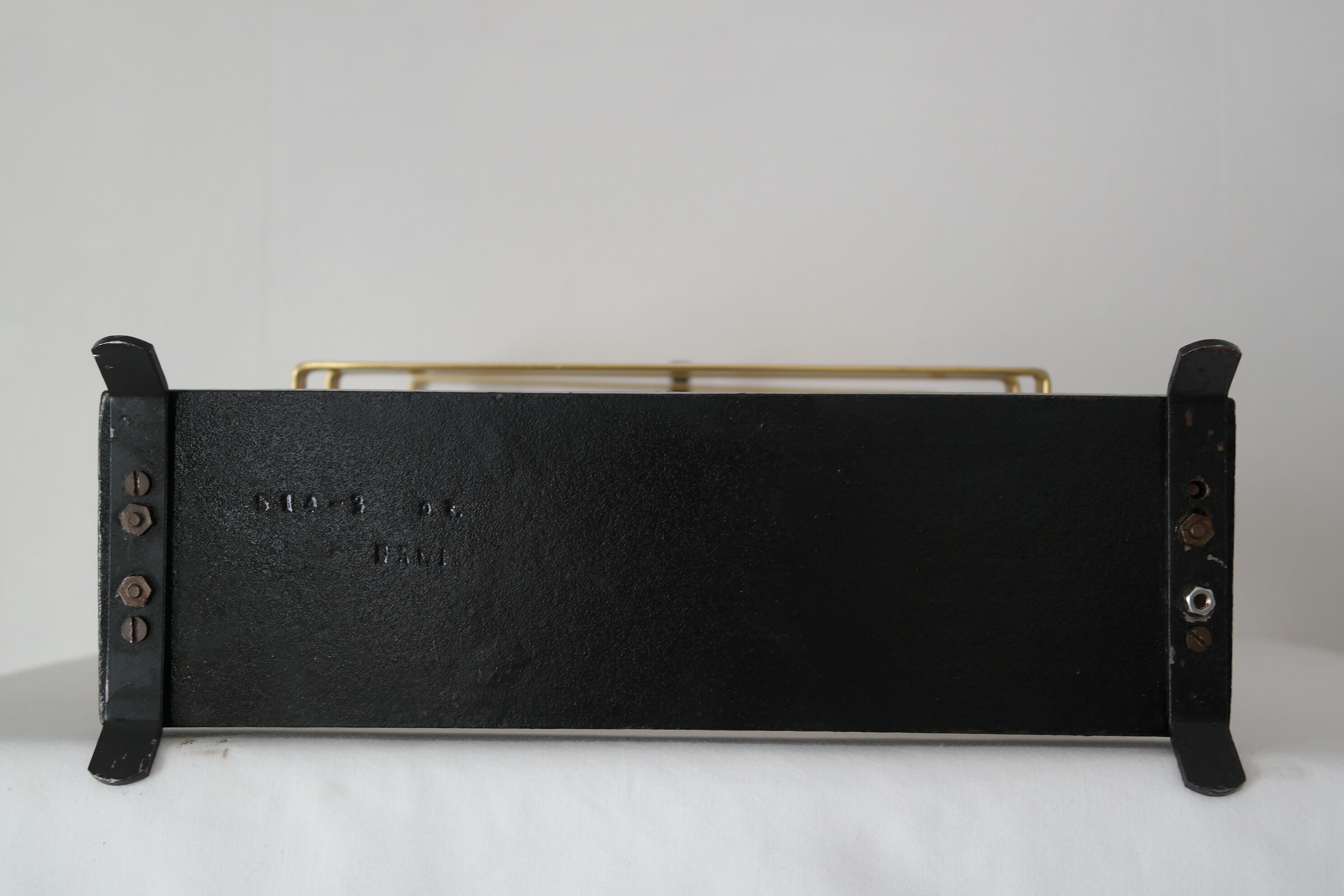 Vintage wooden and brass umbrella holder