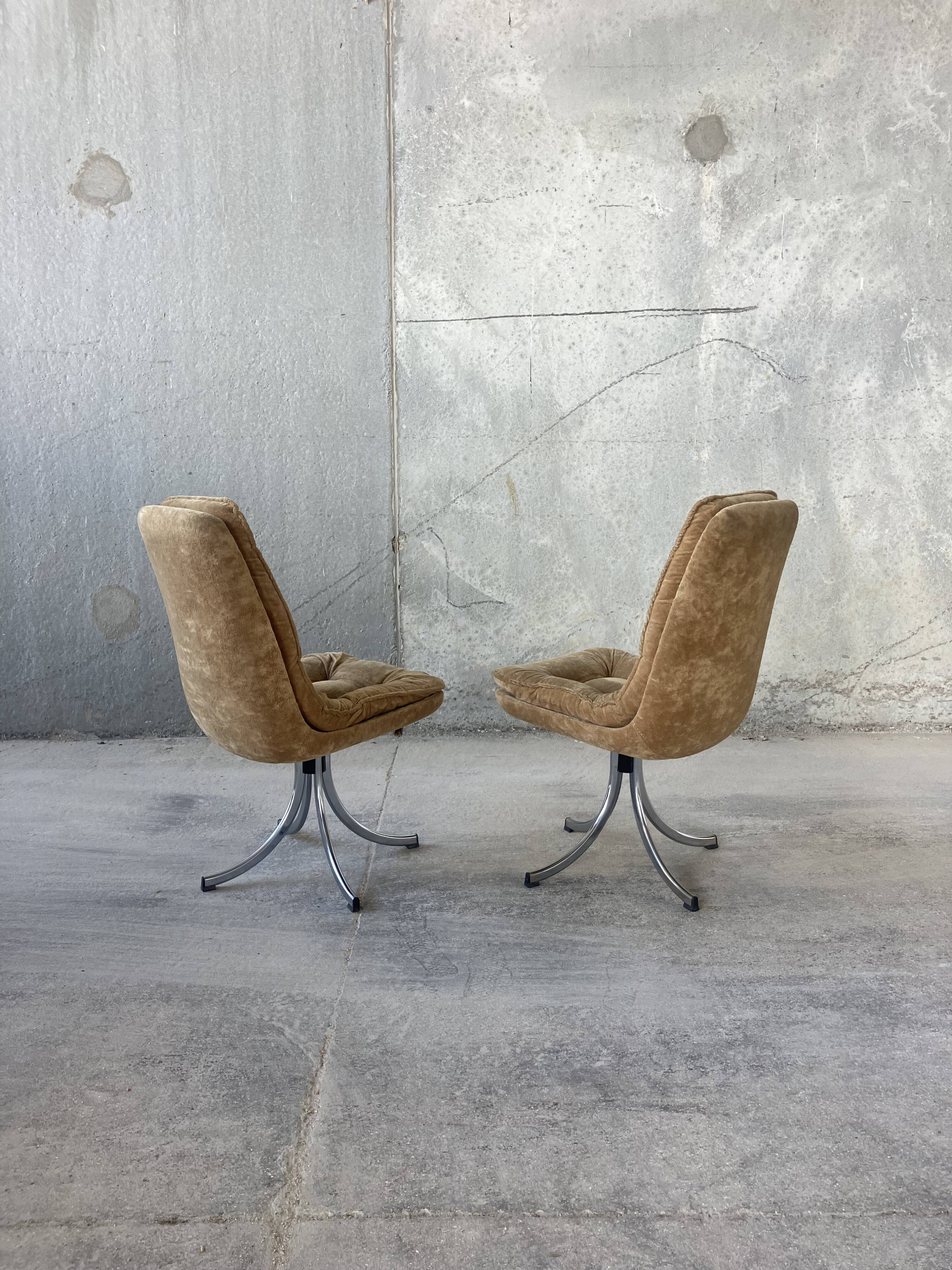 pair of Gastone Rinaldi swivel chairs for RIMA, 1970s
