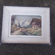 Carved wood painting, chalet decor by f raugel (popular art)