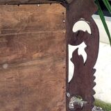Huge antique Indonesian teak mirror