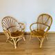 Pair of adult rattan armchairs