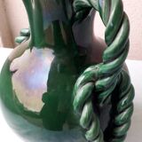 Green ceramic vase