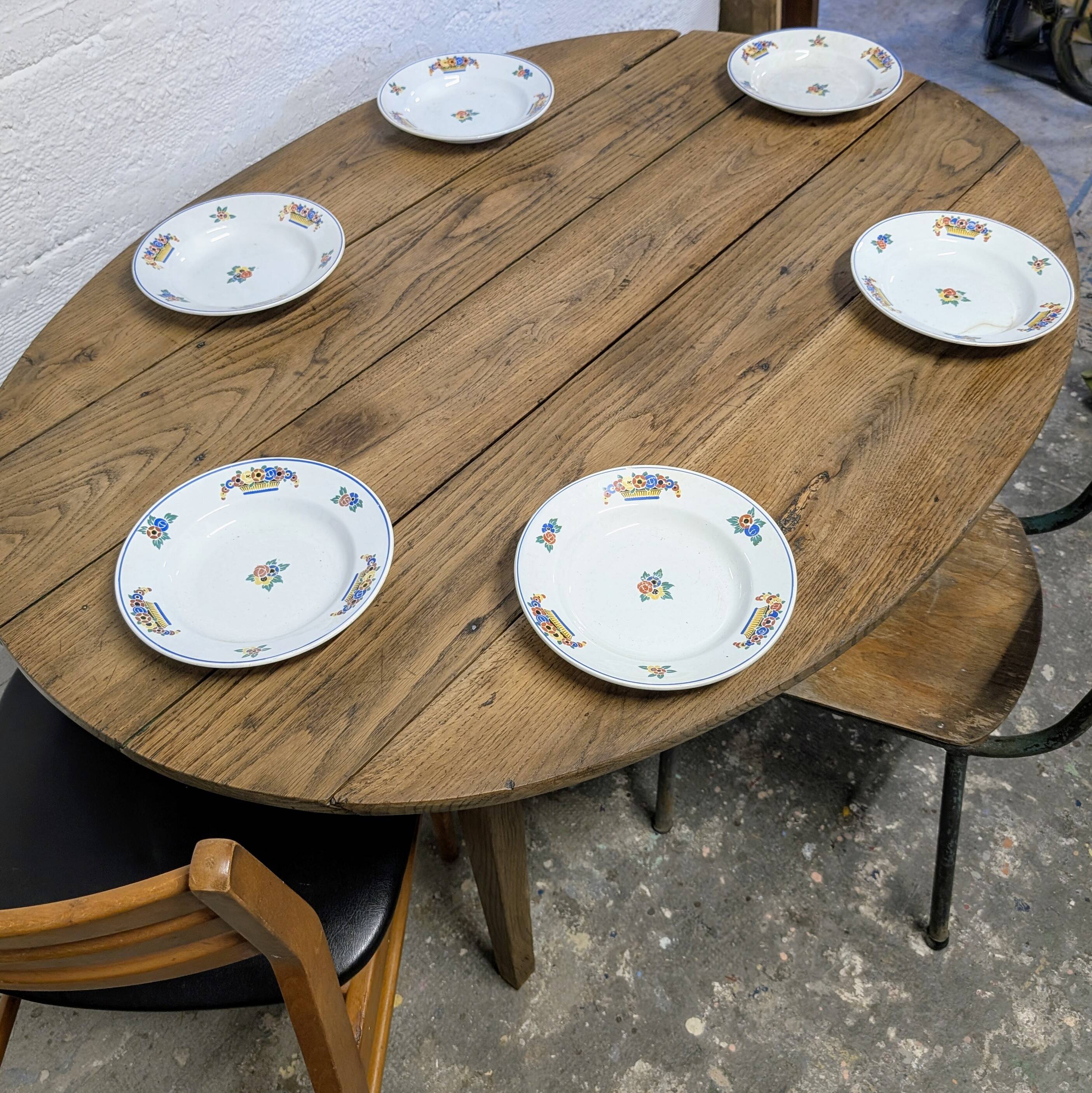 Table de ferme ovale à rabats