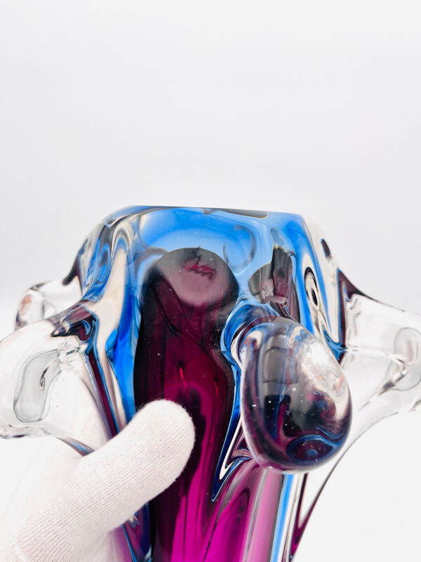 Vase XXL Murano Sommerso - Chambord améthyste et bleu