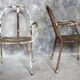 Pair of metal armchairs