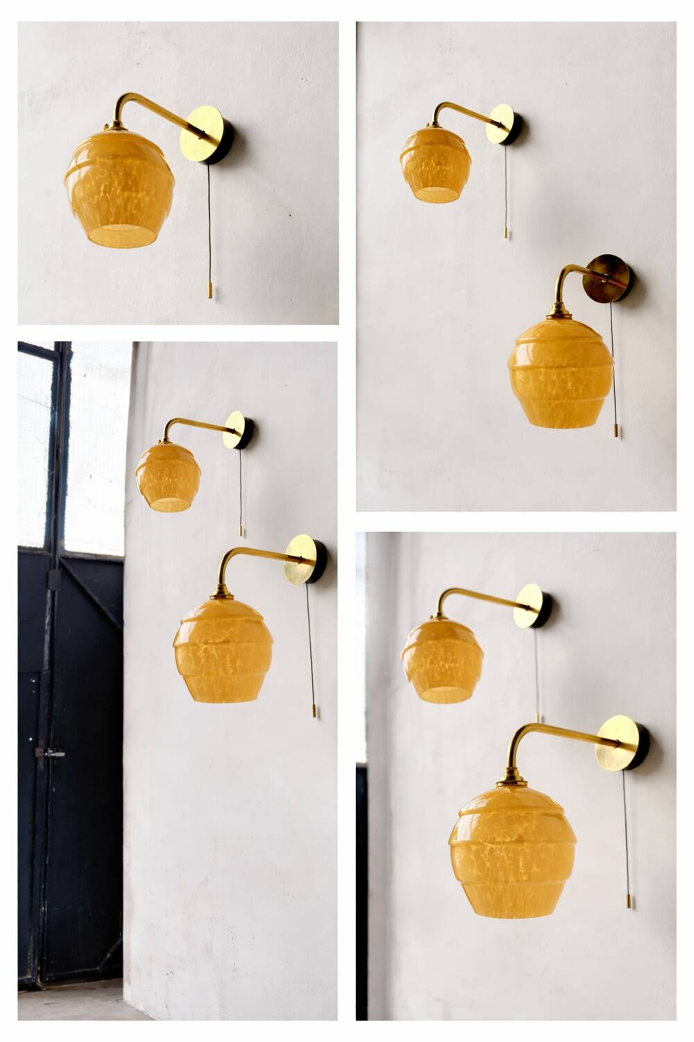 Vintage wall lamp with pull switch