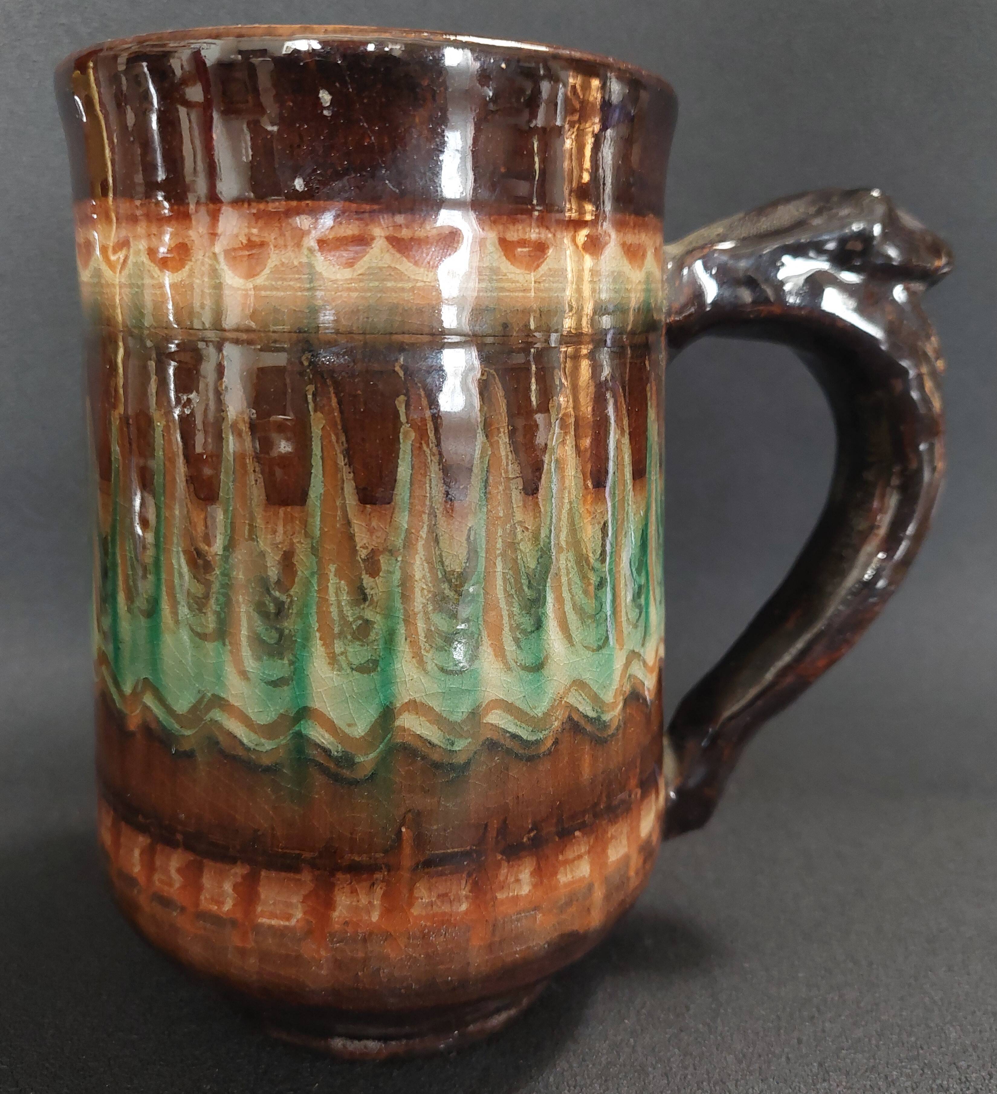 Ceramic pitcher Lithuania Vilnius Jan Limont mixed clay second half of the 20th century