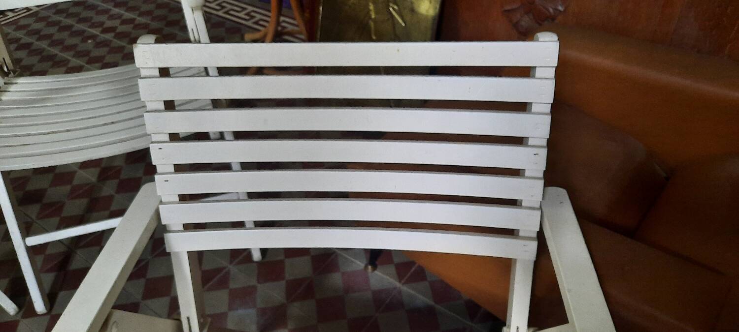 4 R Gleizes folding garden armchairs