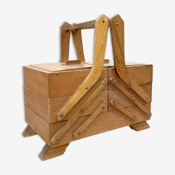 1950 former worker wooden sewing box