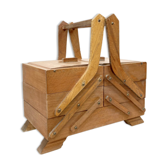 1950 former worker wooden sewing box
