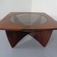 Vintage rosewood and glass coffee table, Denmark, 1960s