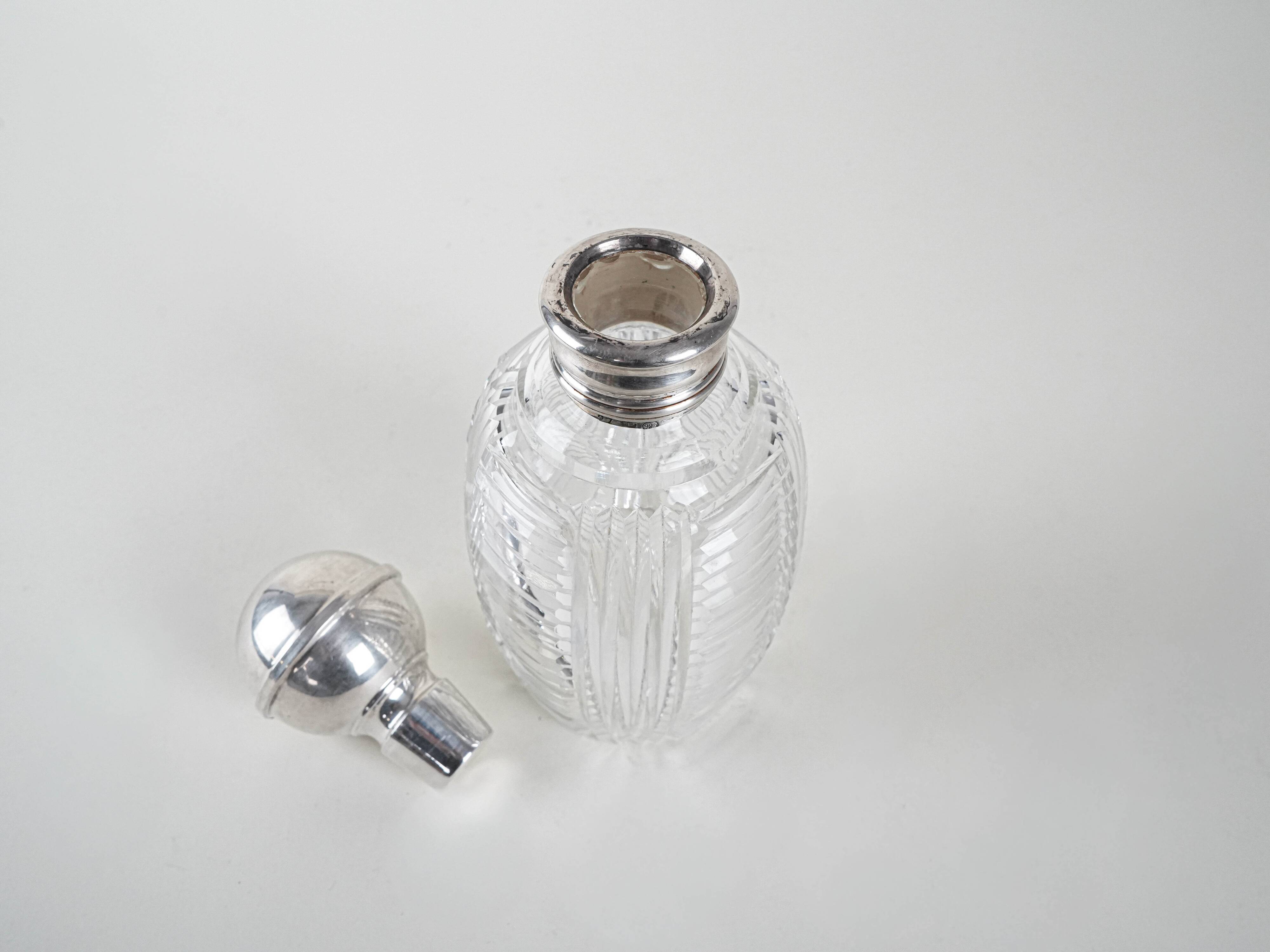 Crystal carafe, Italian design, 1970s, made in Italy