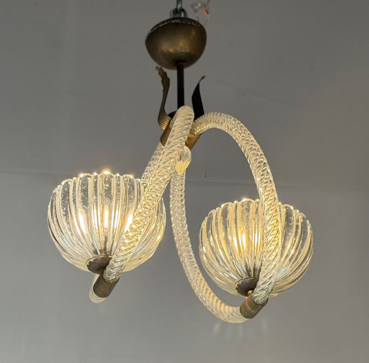 Venetian glass chandelier from Murano, circa 1950.