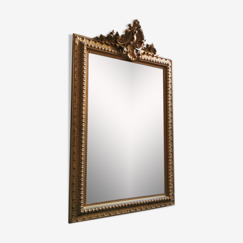 Miroir XIXe 117 x 94 cm fronton rocaille