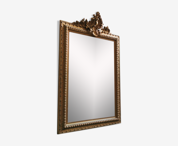 Miroir XIXe 117 x 94 cm fronton rocaille